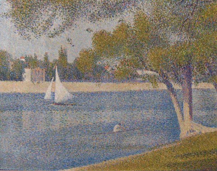 Georges Seurat The river Seine at La Grande-Jatte oil painting picture